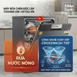  Máy Rửa Chén Toshiba DW-15F7(G)-VN - 15 Bộ, Diệt Khuẩn 99.99% - Hàng Chính Hãng 