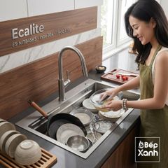 Chậu Rửa Chén Inox 1 Hộc Lớn Bertha Munual Sink Ecalite ES-N17845HS ảnh 3