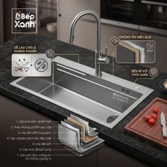 Chậu Rửa Chén Inox 1 Hộc Lớn Bertha Munual Sink Ecalite ES-N17845HS ảnh 4