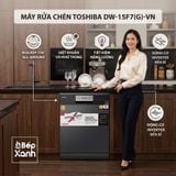  Máy Rửa Chén Toshiba DW-15F7(G)-VN - 15 Bộ, Diệt Khuẩn 99.99% - Hàng Chính Hãng 