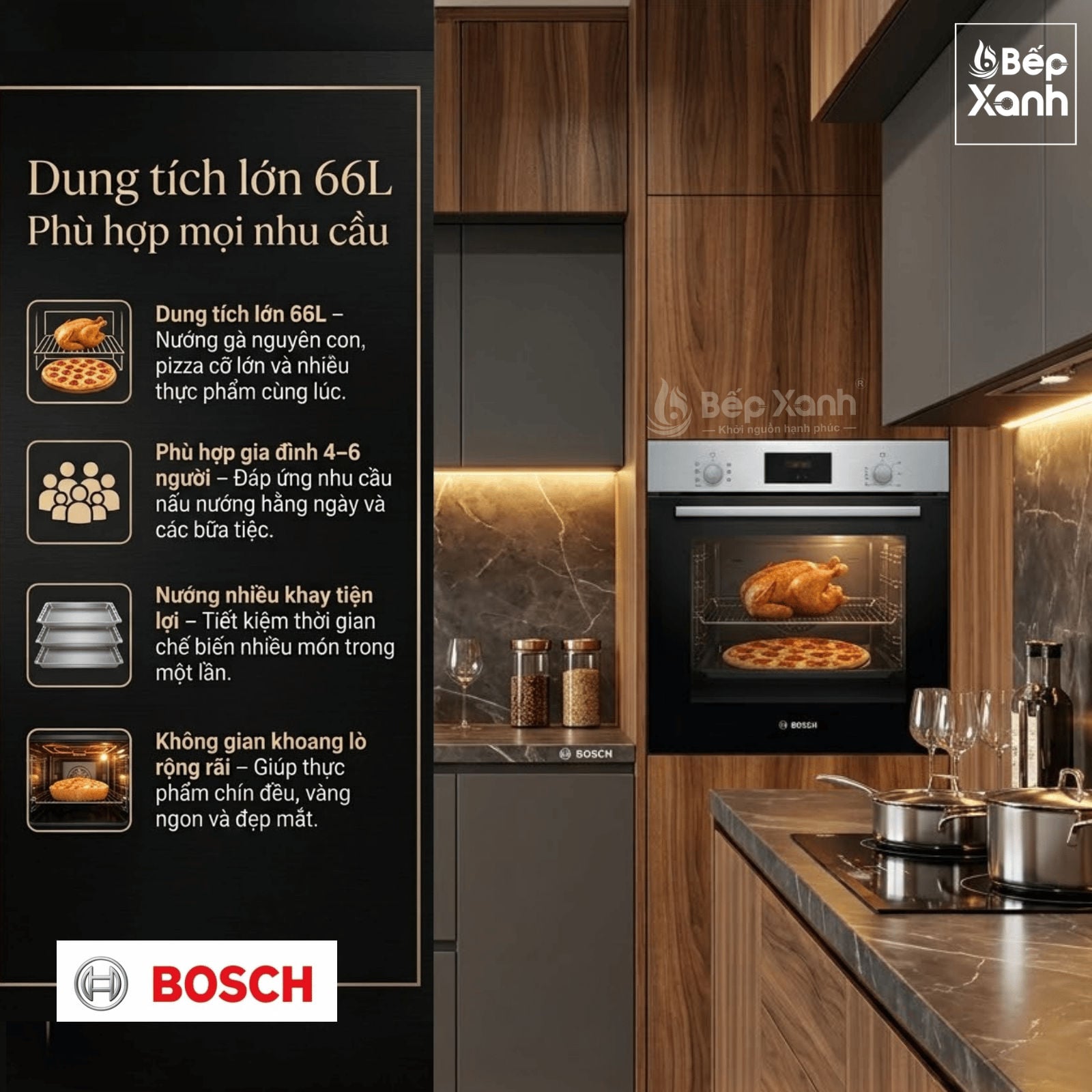 Lò nướng âm tủ Bosch HBF113BR0A 66L chính hãng tại Thành Đô Lò nướng âm tủ Bosch HBF113BR0A 66L chính hãng tại Thành Đô