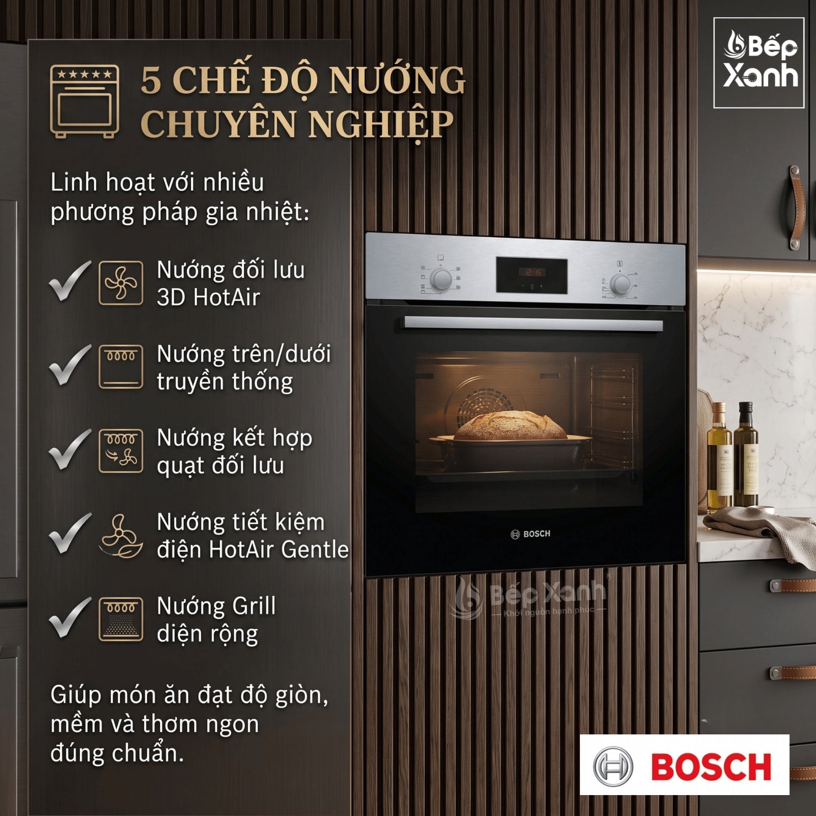 Lòng lò men xám tối dễ vệ sinh của lò nướng Bosch HBF113BR0A Lòng lò men xám tối dễ vệ sinh của lò nướng Bosch HBF113BR0A