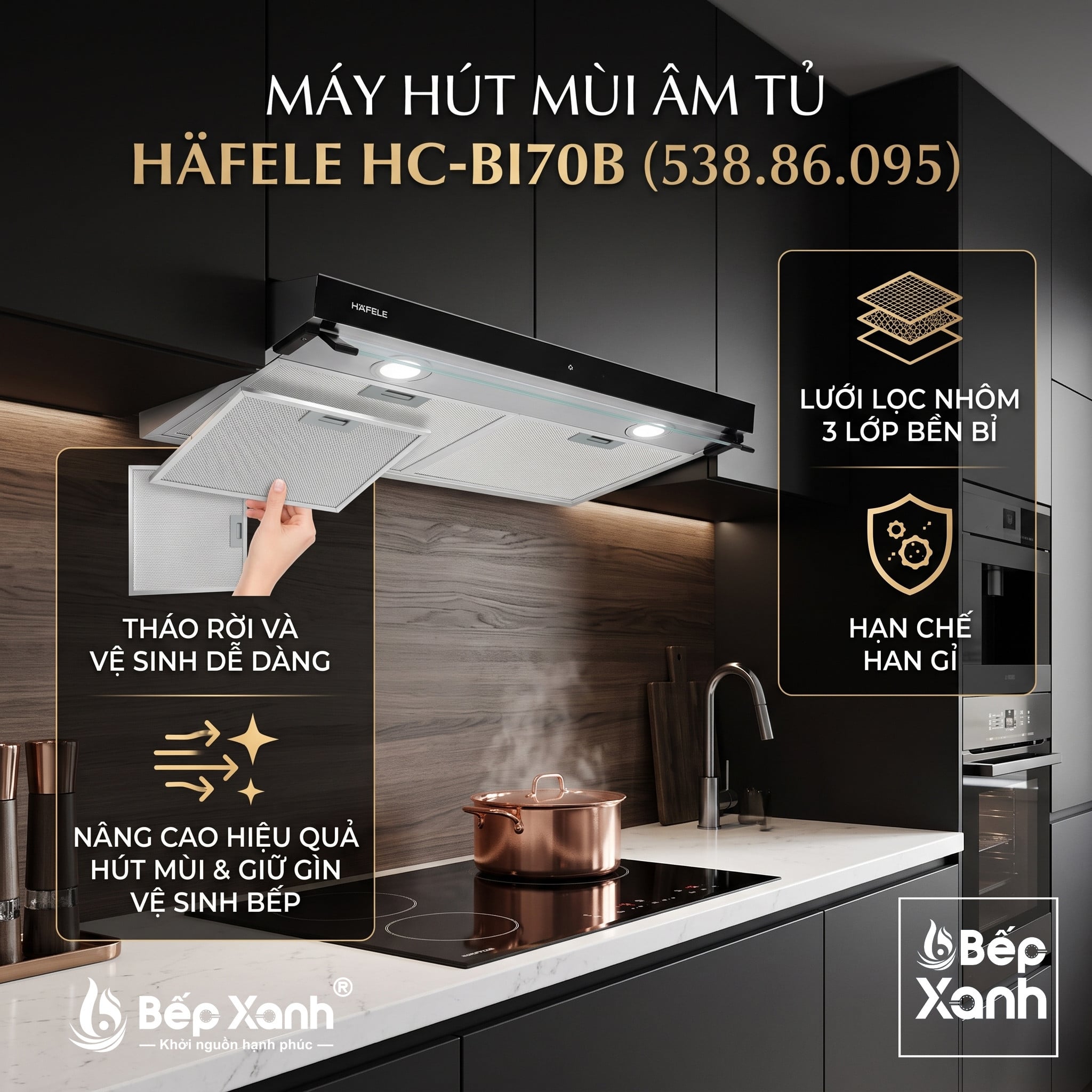 Lưới lọc nhôm 3 lớp cao cấp