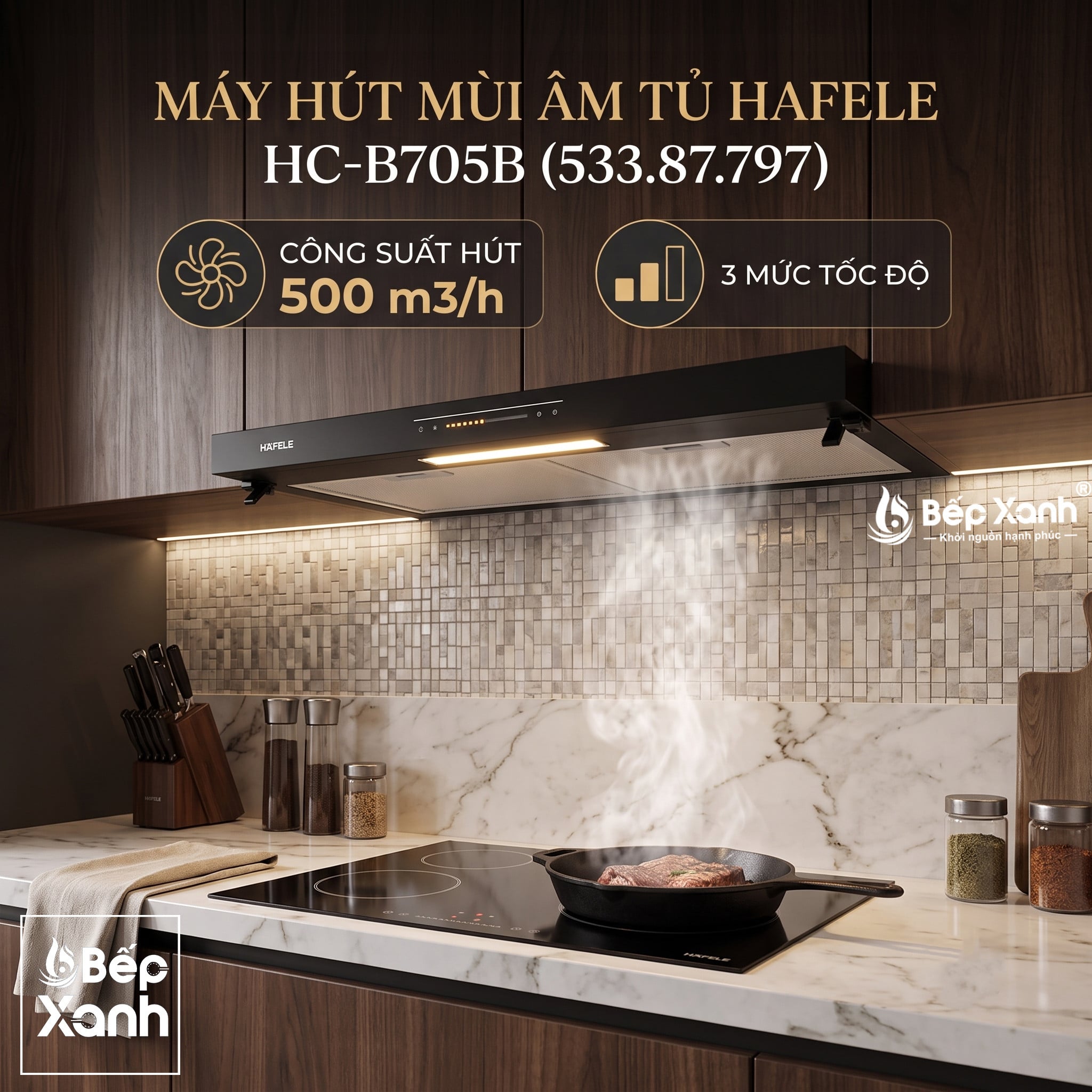 Công suất hút mạnh mẽ Hafele