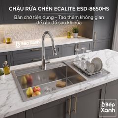 Chậu rửa chén 1 hộc lớn Vision Manual Sink Ecalite ESD-8650HS ảnh 5