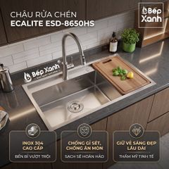 Chậu rửa chén 1 hộc lớn Vision Manual Sink Ecalite ESD-8650HS ảnh 7