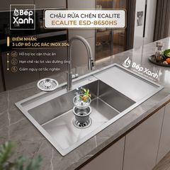Chậu rửa chén 1 hộc lớn Vision Manual Sink Ecalite ESD-8650HS ảnh 10