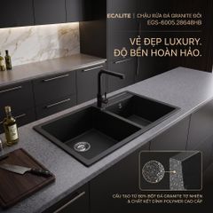 Chậu rửa chén đá Granite 1 hộc lớn 1A-Series Ecalite EGS-6001.7545LG ảnh 4
