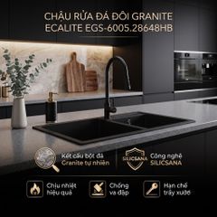 Chậu rửa chén đá Granite 1 hộc lớn 1A-Series Ecalite EGS-6001.7545LG ảnh 5