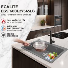 Chậu rửa chén đá Granite 1 hộc lớn 1A-Series Ecalite EGS-6001.7545LG ảnh 7