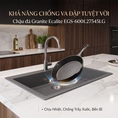 Chậu rửa chén đá Granite 1 hộc lớn 1A-Series Ecalite EGS-6001.7545LG ảnh 8