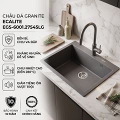 Chậu rửa chén đá Granite 1 hộc lớn 1A-Series Ecalite EGS-6001.7545LG ảnh 10