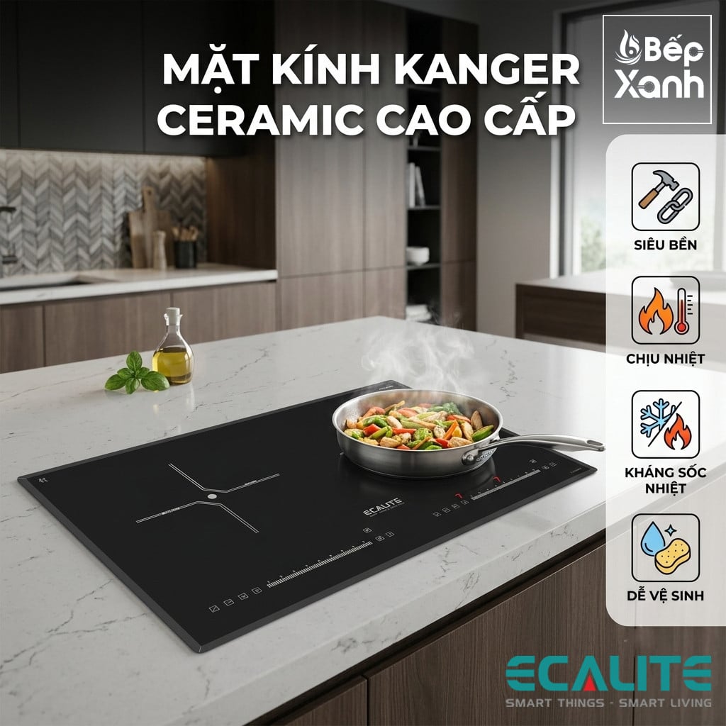 Bếp từ 2 vùng nấu Ecalite EL-MK2488II, nhập khẩu Malaysia – ảnh 3