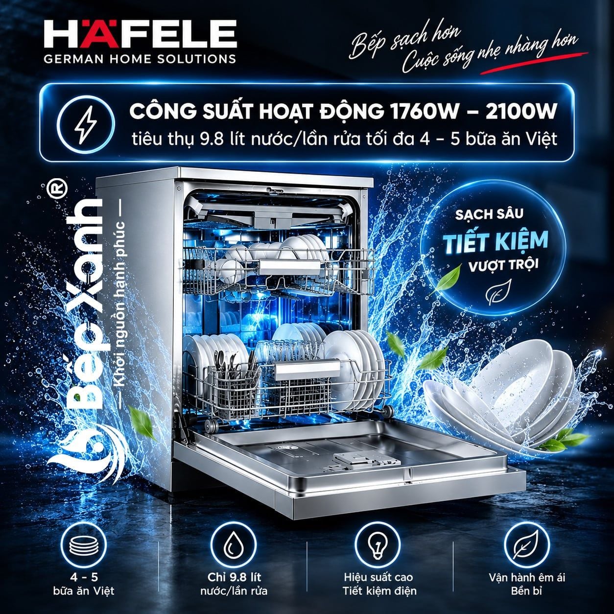 Máy rửa chén Hafele HDW-F6053S 535.29.702 chính hãng Máy rửa chén Hafele HDW-F6053S 535.29.702 chính hãng