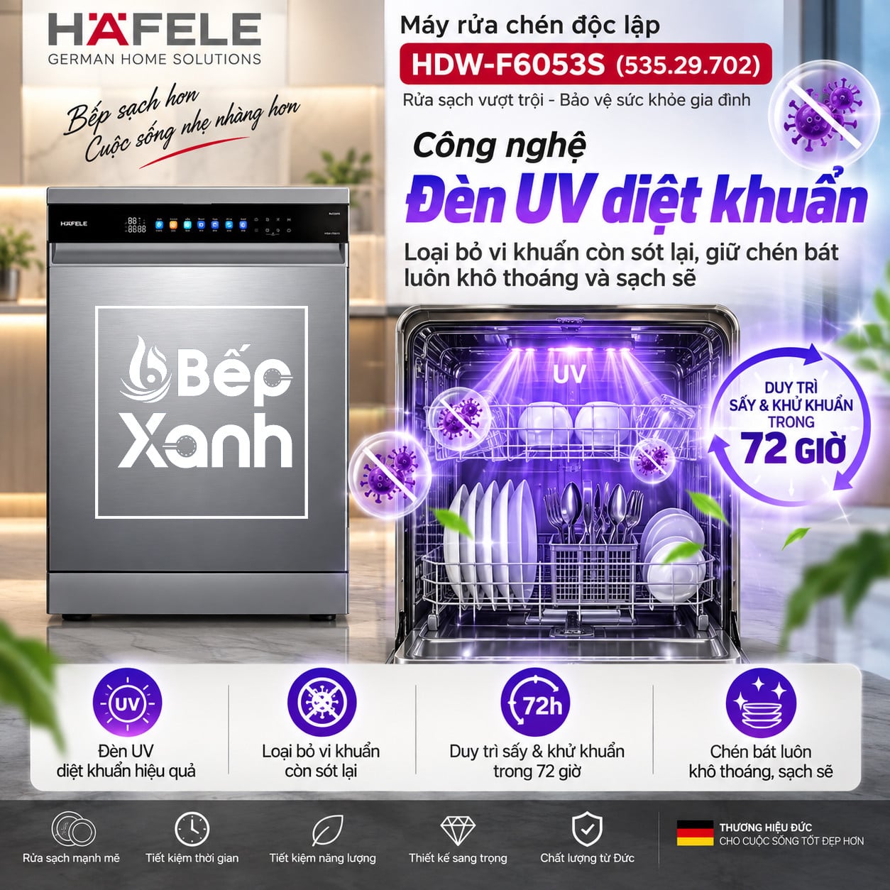 Đèn UV diệt khuẩn Hafele