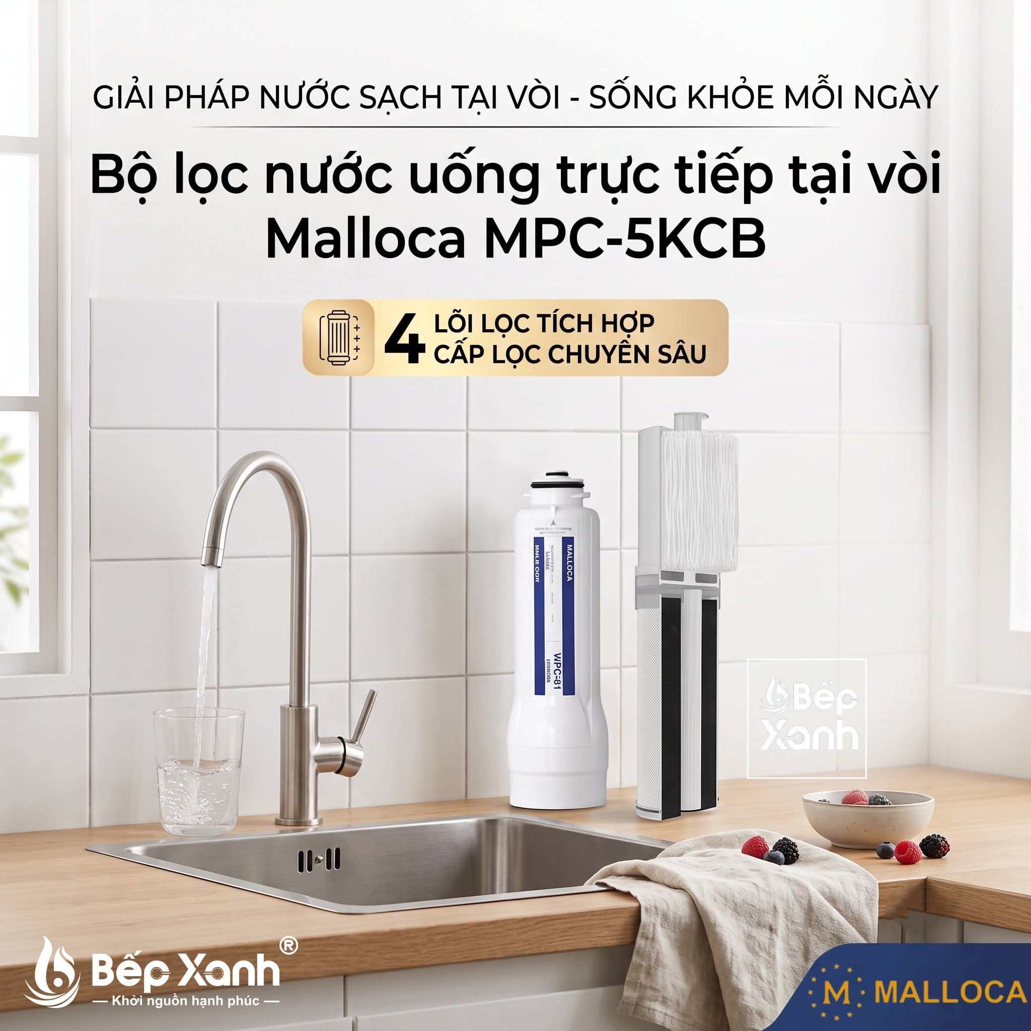 Máy lọc nước uống trực tiếp tại vòi Malloca MPC-5KCB - made in Japan - Công nghệ lọc của Malloca MPC-5KCB