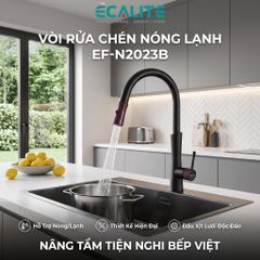 Vòi rửa chén nóng lạnh dây rút E-Signature Ecalite EF-N2023B ảnh 4