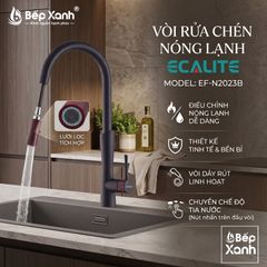 Vòi rửa chén nóng lạnh dây rút E-Signature Ecalite EF-N2023B ảnh 5