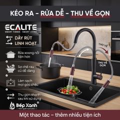 Vòi rửa chén nóng lạnh dây rút E-Signature Ecalite EF-N2023B ảnh 10