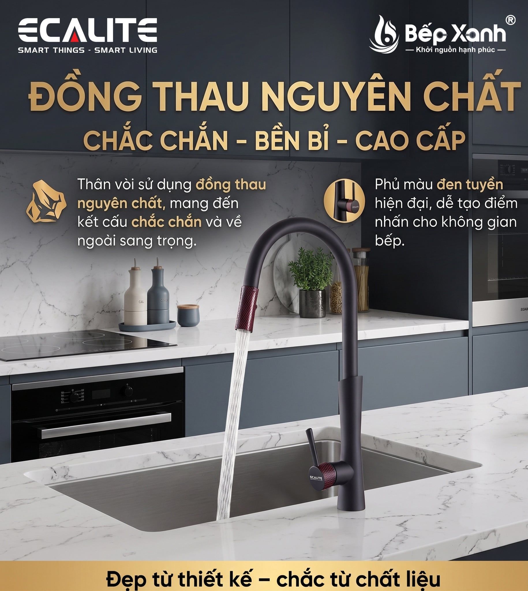 Vòi rửa chén nóng lạnh Ecalite EF-N2023B – hình sản phẩm