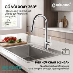Vòi rửa chén nóng lạnh Kitchen Mixer Ecalite EF-H009C ảnh 5