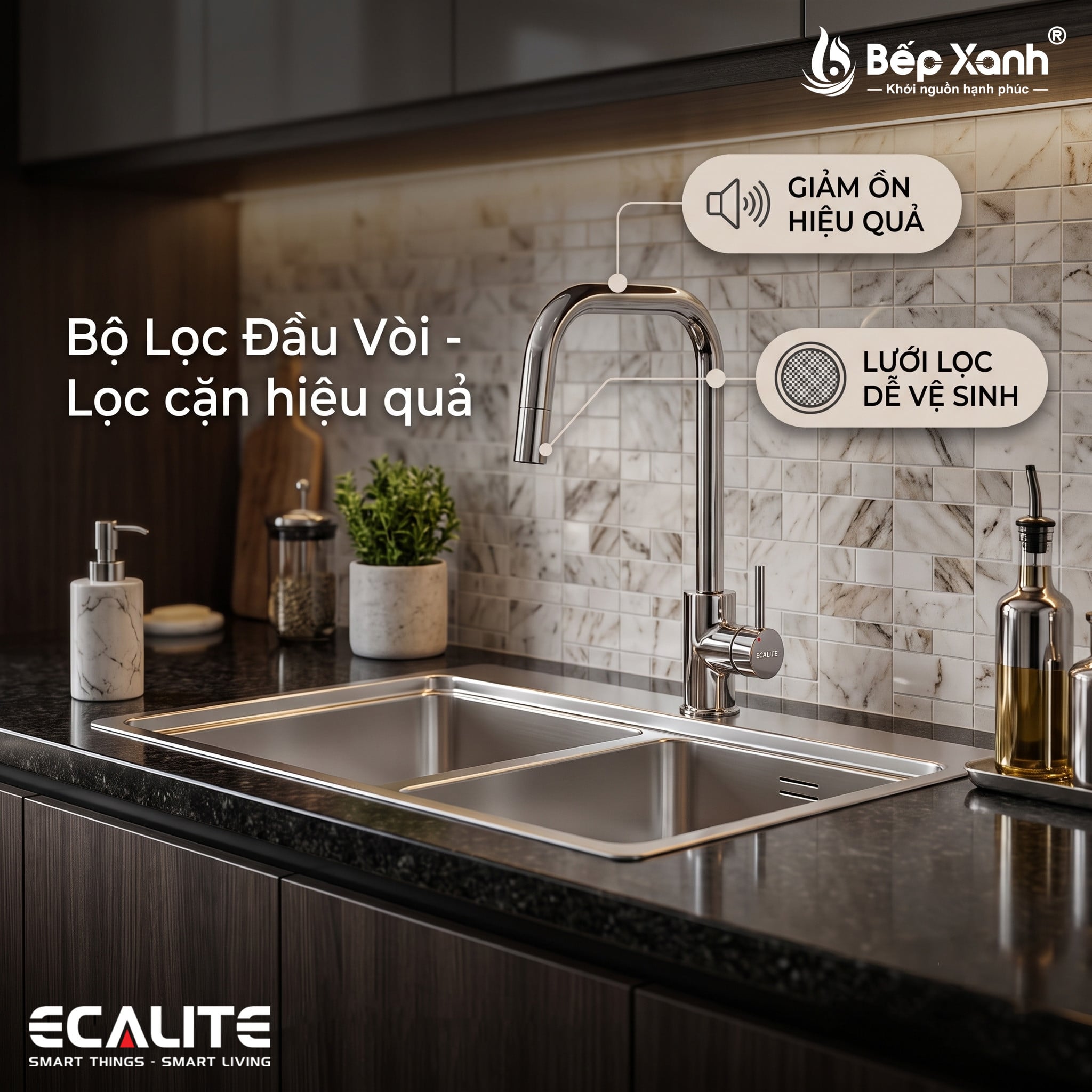 Đầu vòi rửa chén Ecalite EF-H227C có lưới chắn cặn tháo rời Đầu vòi rửa chén Ecalite EF-H227C có lưới chắn cặn tháo rời
