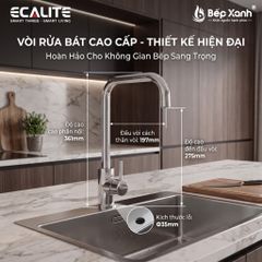 Vòi rửa chén nóng lạnh Kitchen Mixer Ecalite EF-H227C ảnh 9