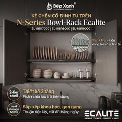 Kệ chén cố định tủ trên, nan Oval N-Series Bowl-Rack Ecalite EL-NBR900G ảnh 3