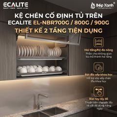 Kệ chén cố định tủ trên, nan Oval N-Series Bowl-Rack Ecalite EL-NBR900G ảnh 2
