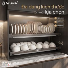 Kệ chén cố định tủ trên, nan Oval N-Series Bowl-Rack Ecalite EL-NBR900G ảnh 7