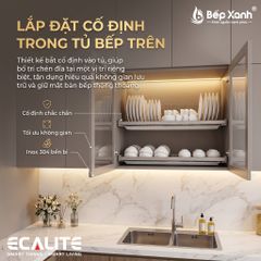 Kệ chén cố định tủ trên, nan Oval N-Series Bowl-Rack Ecalite EL-NBR900G ảnh 6