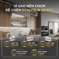 Kệ chén cố định tủ trên, nan Oval N-Series Bowl-Rack Ecalite EL-NBR900G ảnh 9