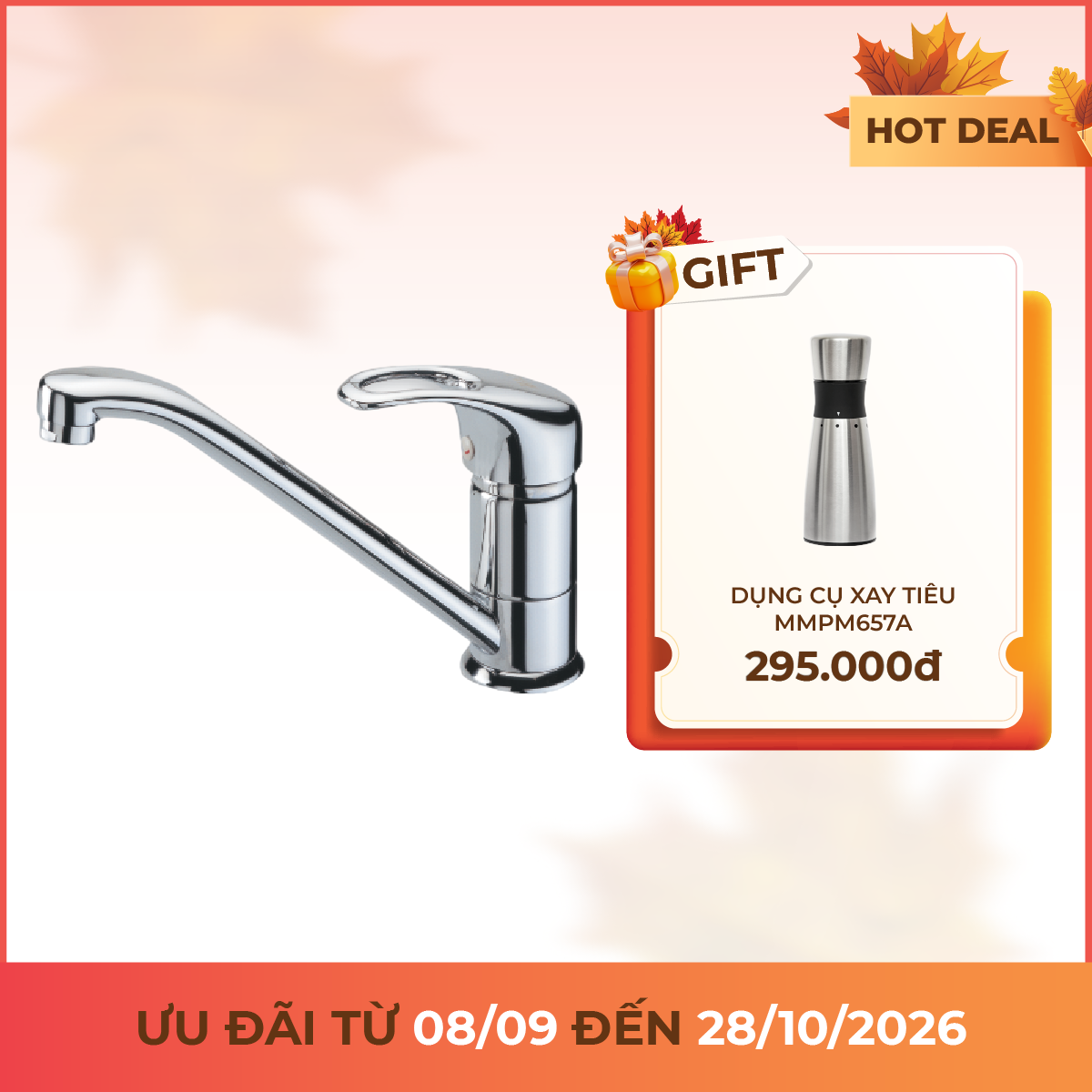 Vòi rửa chén lạnh đồng thau chrome Malloca K120C Vòi rửa chén lạnh đồng thau chrome Malloca K120C