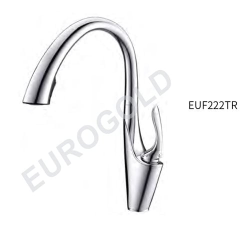 Vòi rửa bát Eurogold EUF222TR - đồng, bóng gương, dây rút