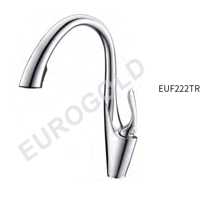 Vòi rửa bát Eurogold EUF222TR - đồng, bóng gương, dây rút