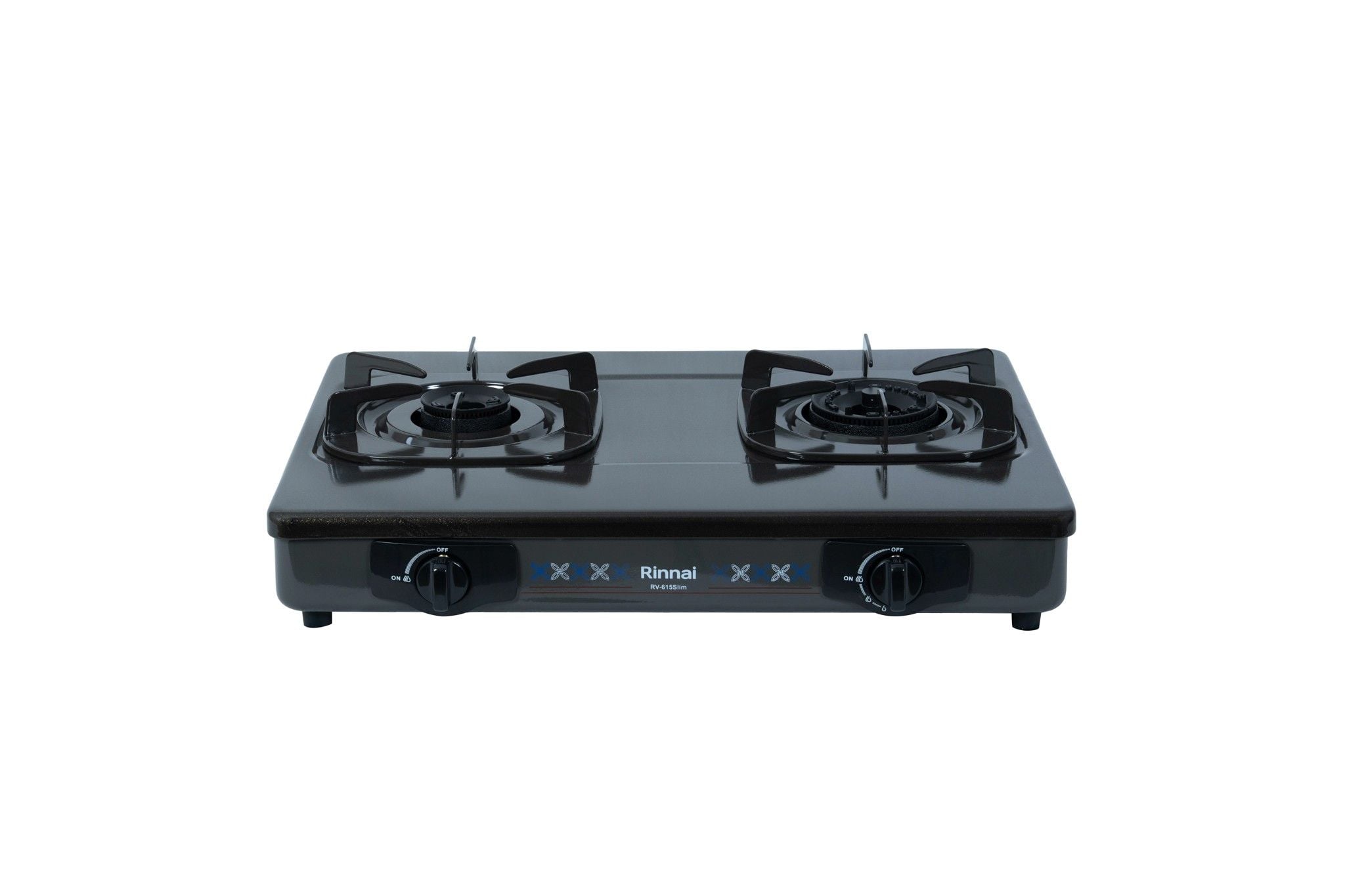 Bếp gas dương Rinnai RV-615Slim(G) 590mm 2 lò nấu, mặt thép phủ men