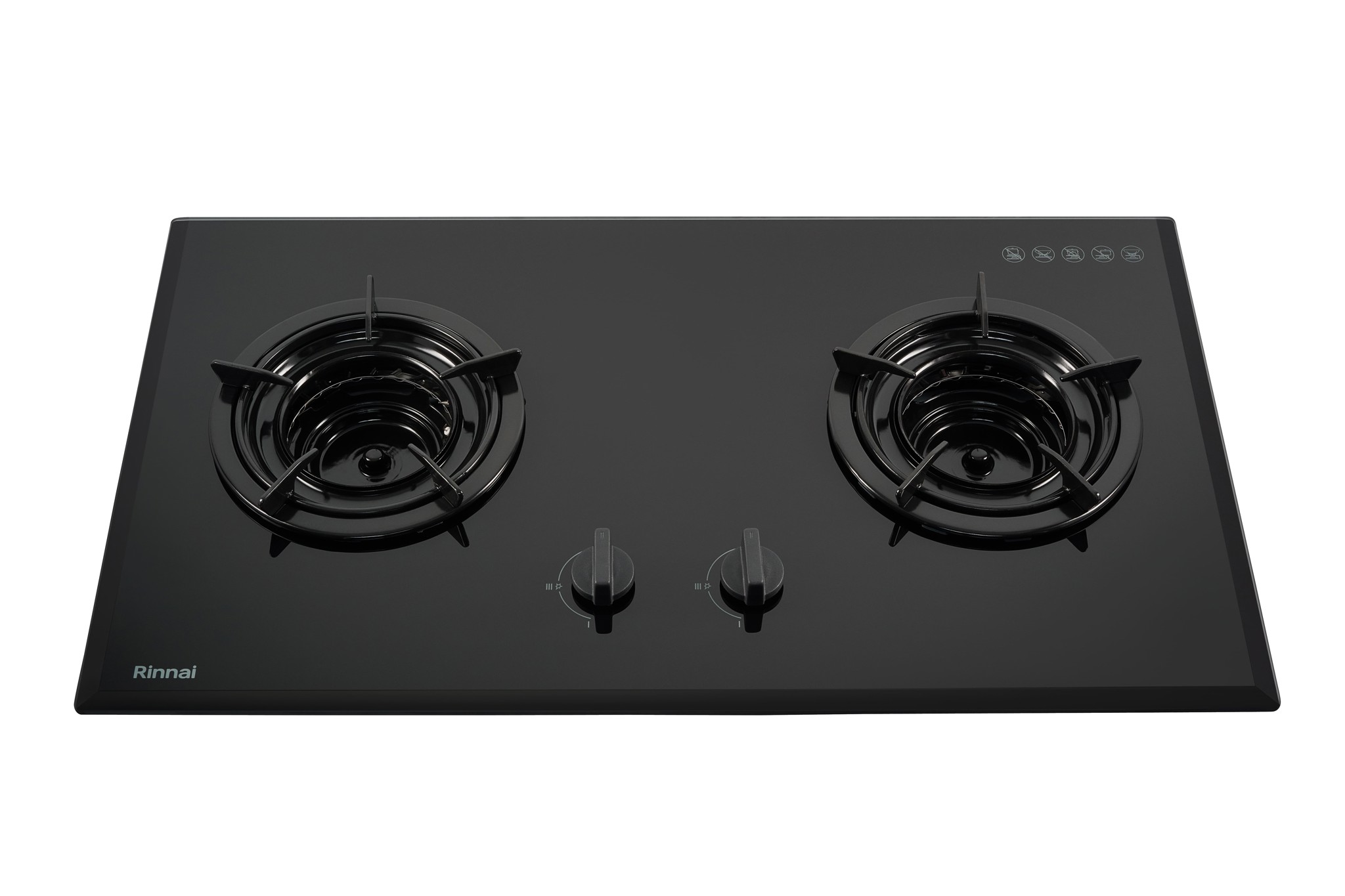 Bếp gas âm Rinnai RVB-2iFE(B) 780mm 2 lò nấu, mặt kính cường lực