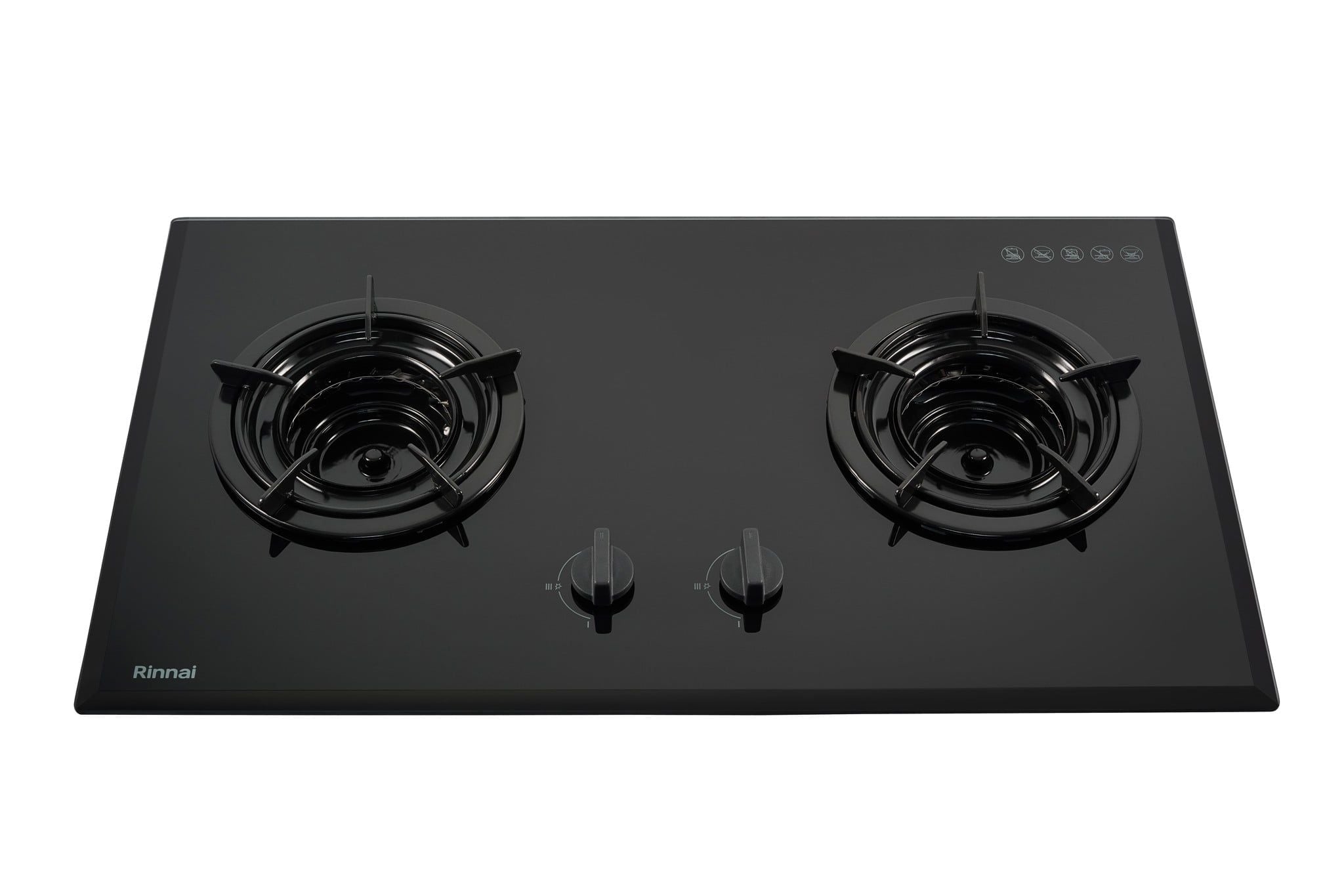  Bếp gas âm Rinnai RVB-2iFE(B) 780mm 2 lò nấu, mặt kính cường lực 