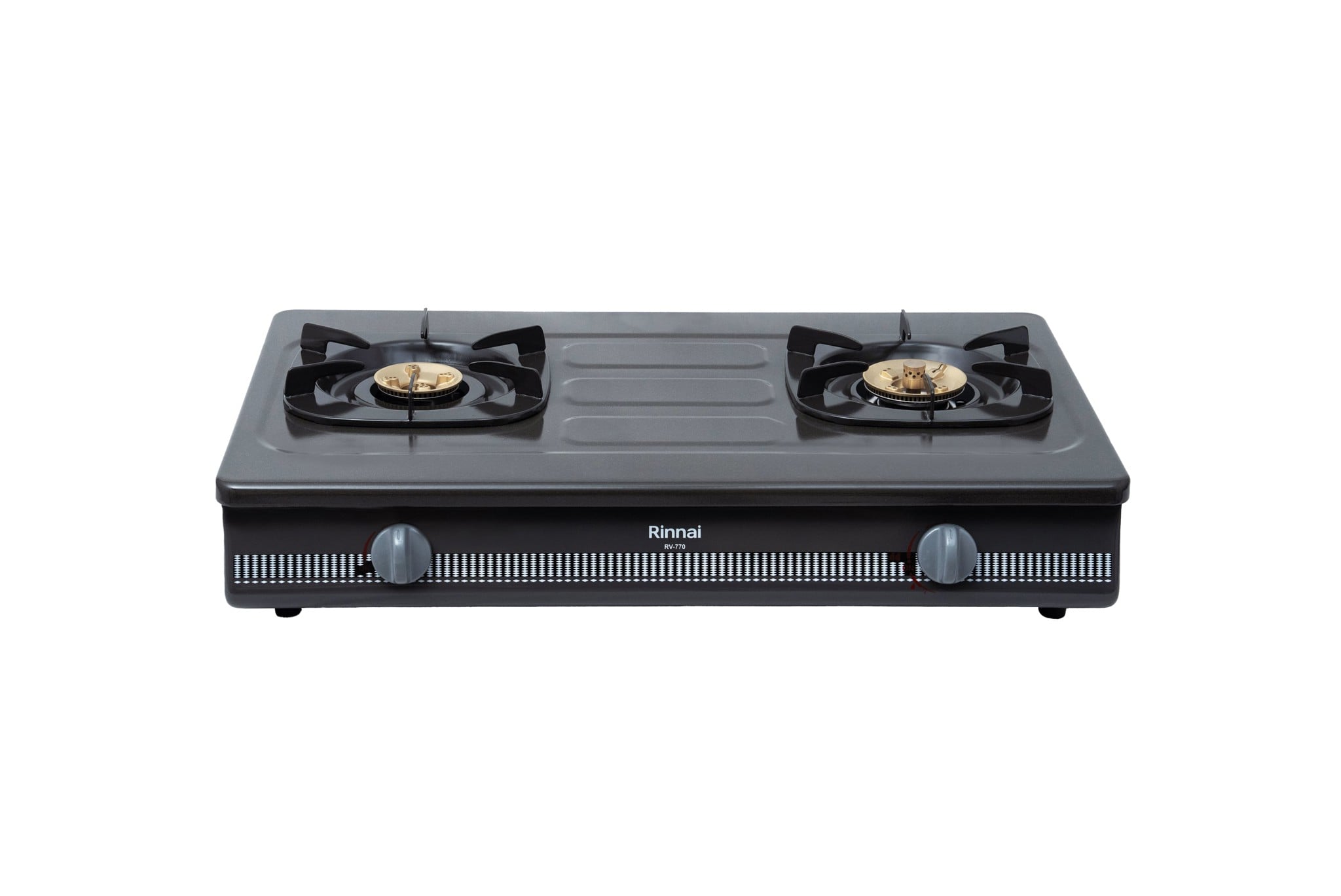 Bếp gas dương Rinnai RV-770(G)N 702mm 2 lò nấu, mặt thép phủ men
