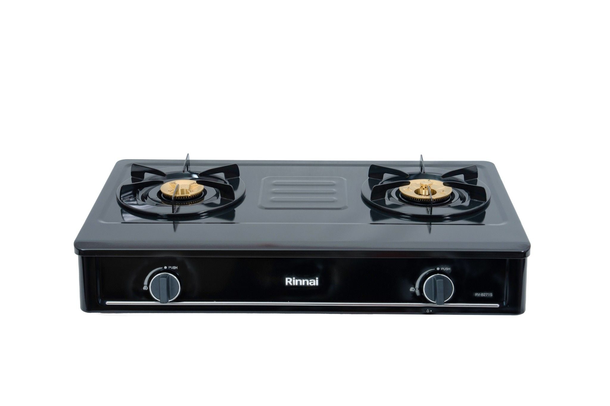  Bếp gas dương Rinnai RV-B271SB(EB) 702mm 2 lò nấu, mặt thép phủ men 