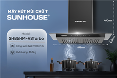 Máy hút mùi chữ t Sunhouse SHB5HM-V8Turbo ảnh 6