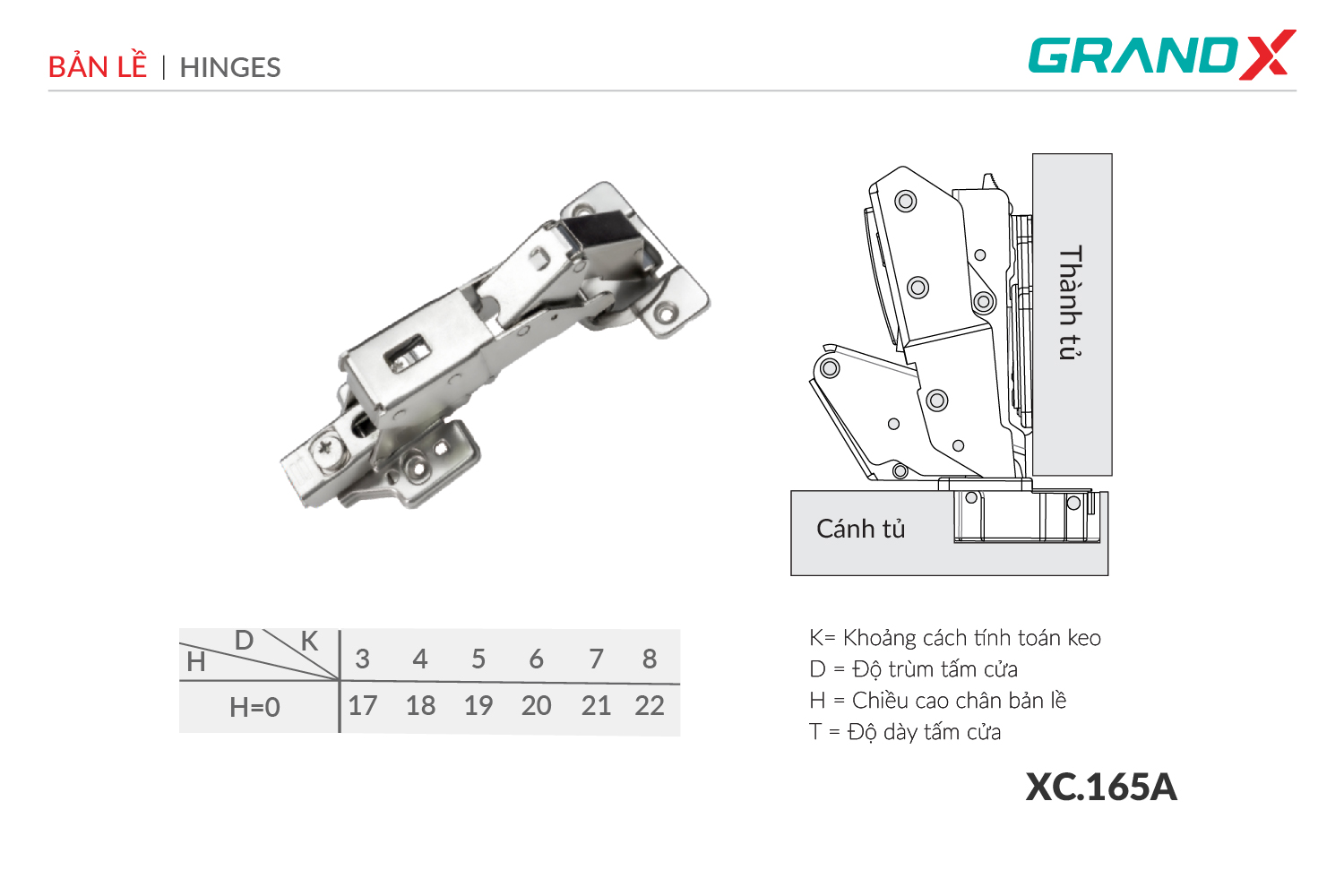 Bản lề Capella 165o GrandX XC.165A – ảnh 2