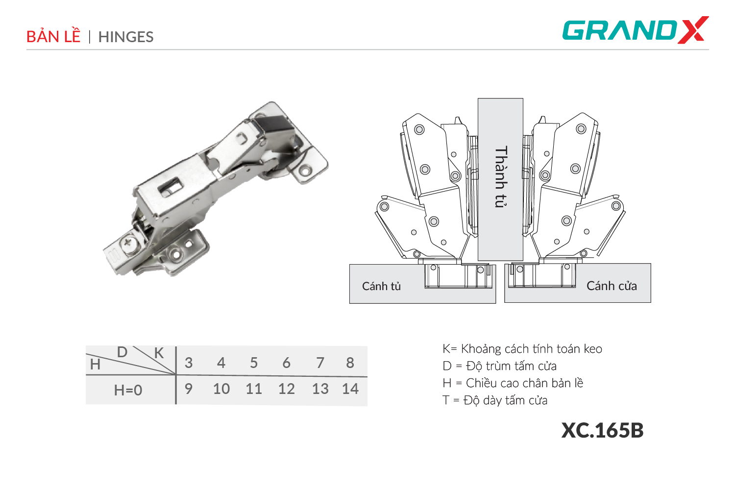 Bản lề Capella 165o GrandX XC.165B – ảnh 2