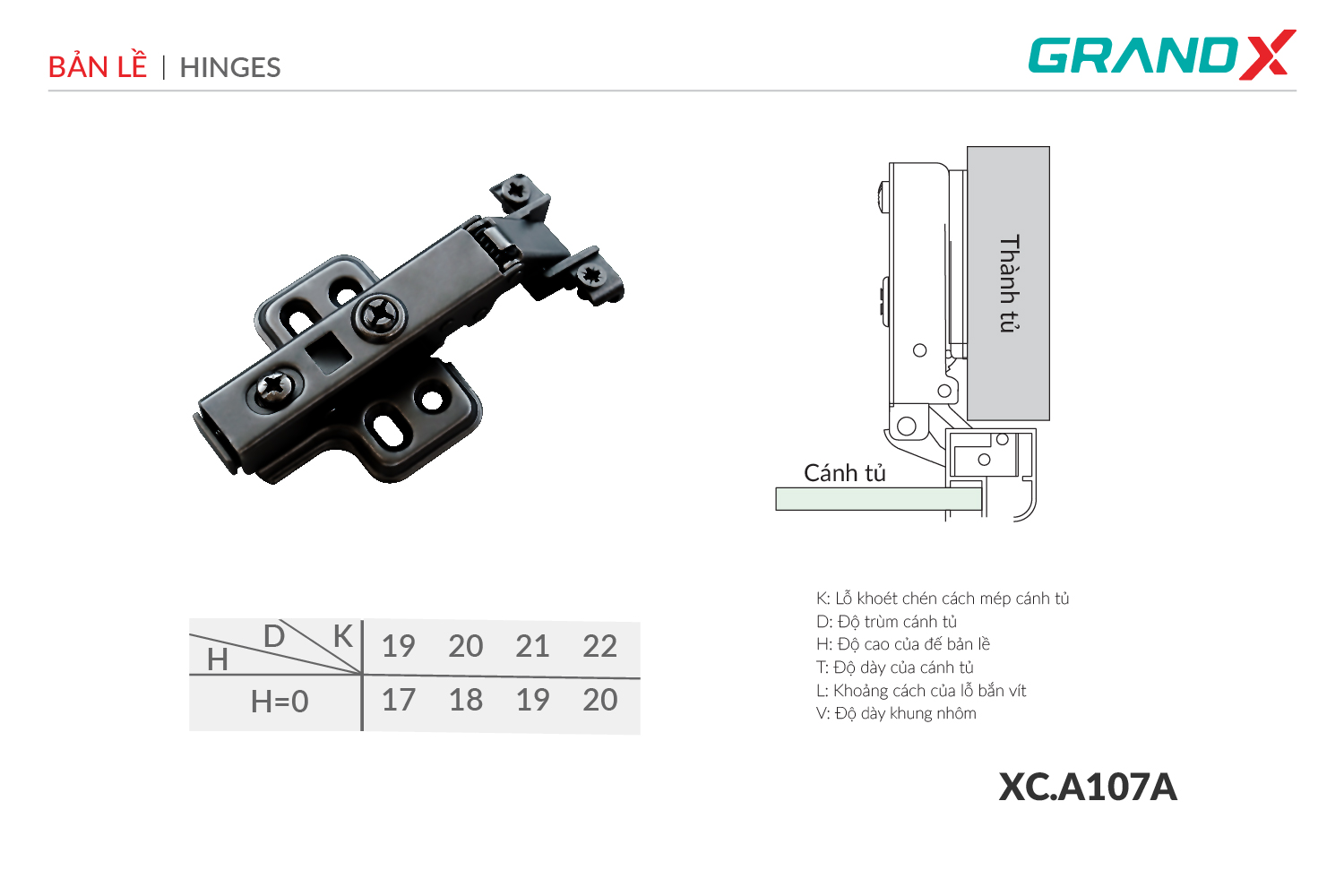 Bản lề Capella cho cửa nhôm GrandX XC.A107A – ảnh 2