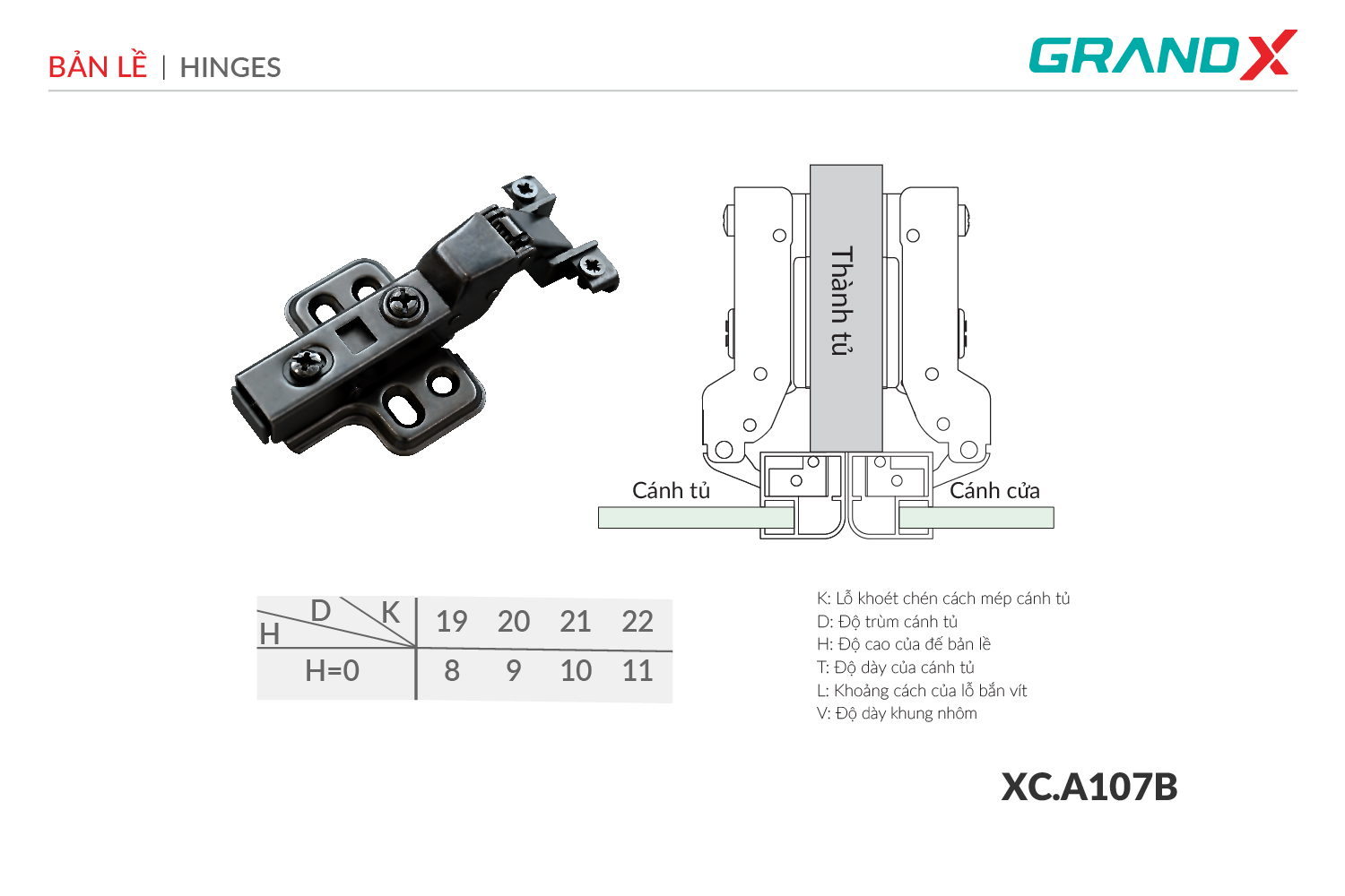 Bản lề Capella cho cửa nhôm GrandX XC.A107B – ảnh 2