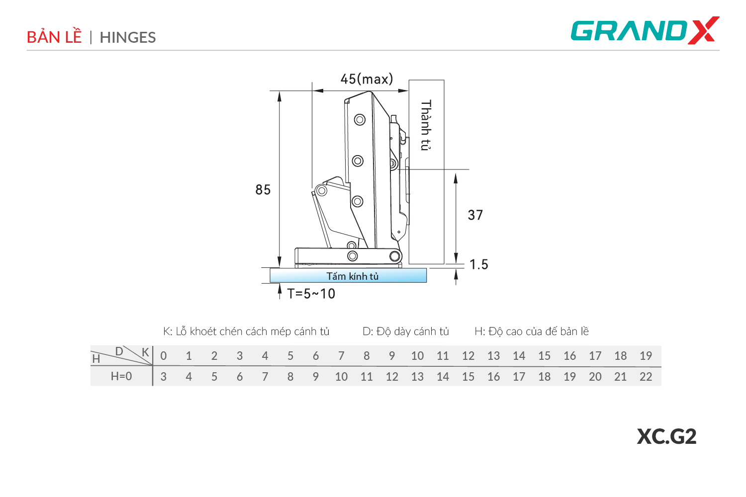Bản lề Capella kính cao cấp GrandX XC.G2 – ảnh 2