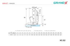 Bản lề Capella kính cao cấp GrandX XC.G2 ảnh 2