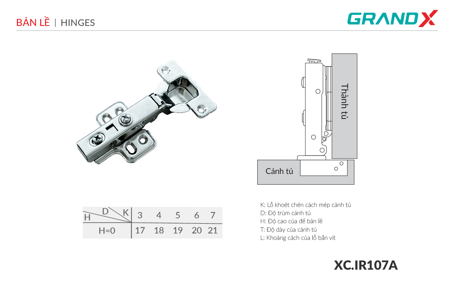 Bản lề Capella thép GrandX XC.IR107A – ảnh 2