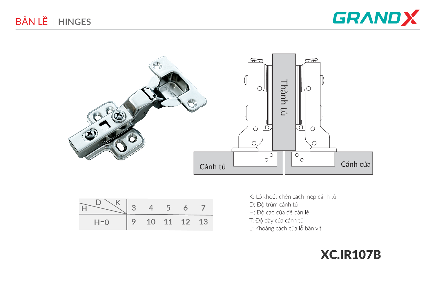 Bản lề Capella thép GrandX XC.IR107B – ảnh 2