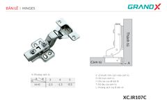 Bản lề Capella thép GrandX XC.IR107C ảnh 2